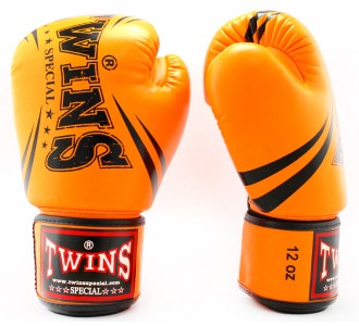 Боксерские перчатки Twins Special с рисунком (FBGVS3-TW6 orange)